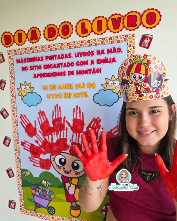 Mural das mãozinhas dia do livro - Imagem 2
