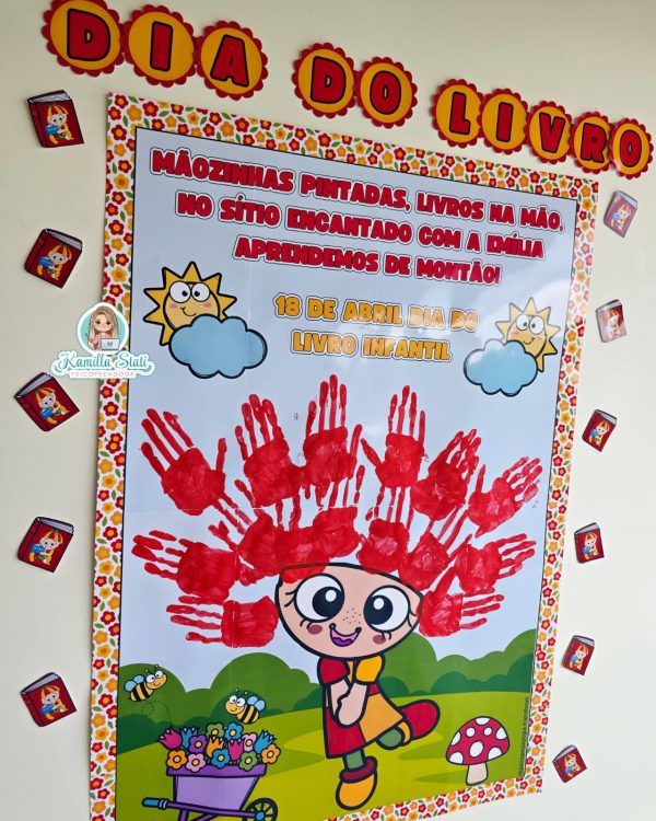 Mural das mãozinhas dia do livro - Imagem 3