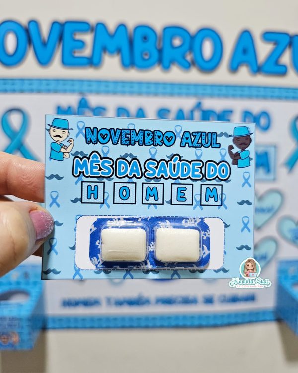 Mural novembro azul + caixinha e lembrancinha - Imagem 2