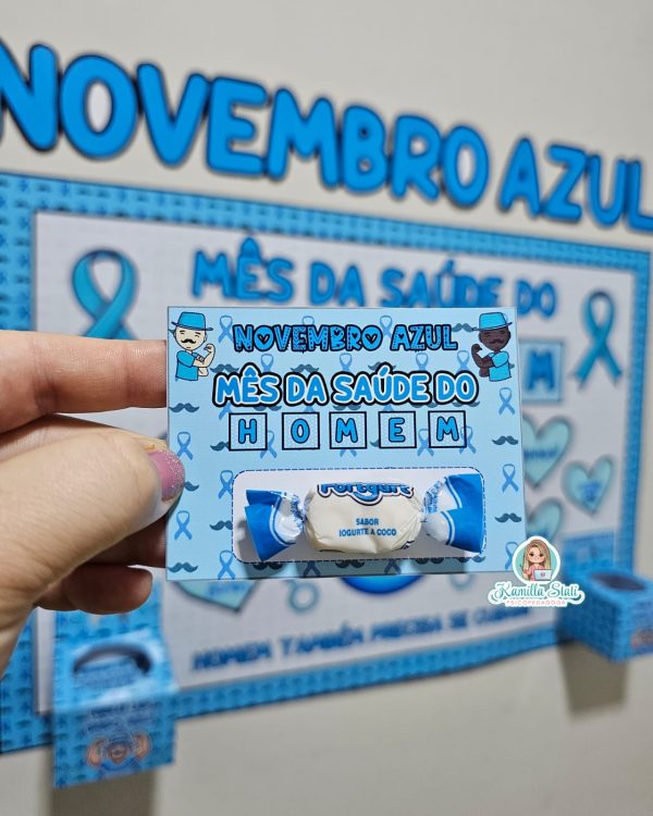Mural novembro azul + caixinha e lembrancinha - Imagem 3