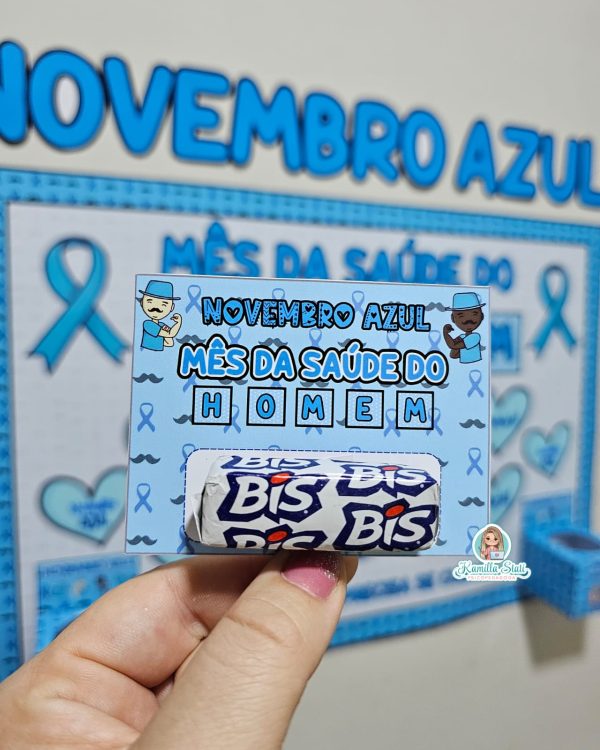 Mural novembro azul + caixinha e lembrancinha - Imagem 4
