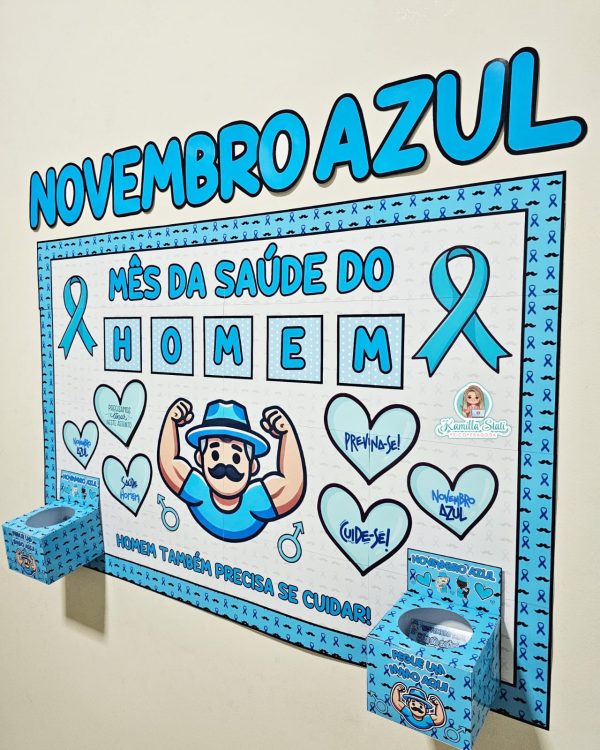 Mural novembro azul + caixinha e lembrancinha - Imagem 5