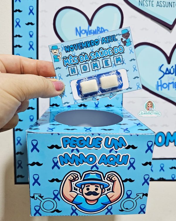 Mural novembro azul + caixinha e lembrancinha - Imagem 6