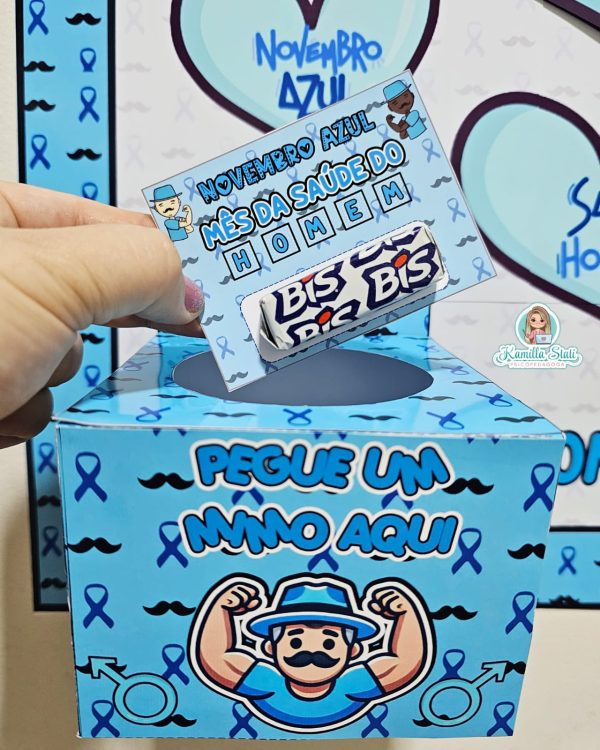 Mural novembro azul + caixinha e lembrancinha - Imagem 7