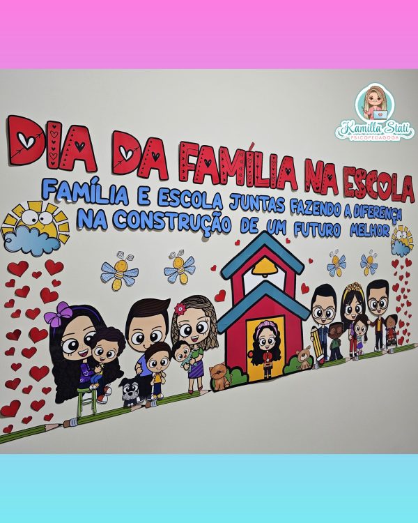 Painel dia da família na escola