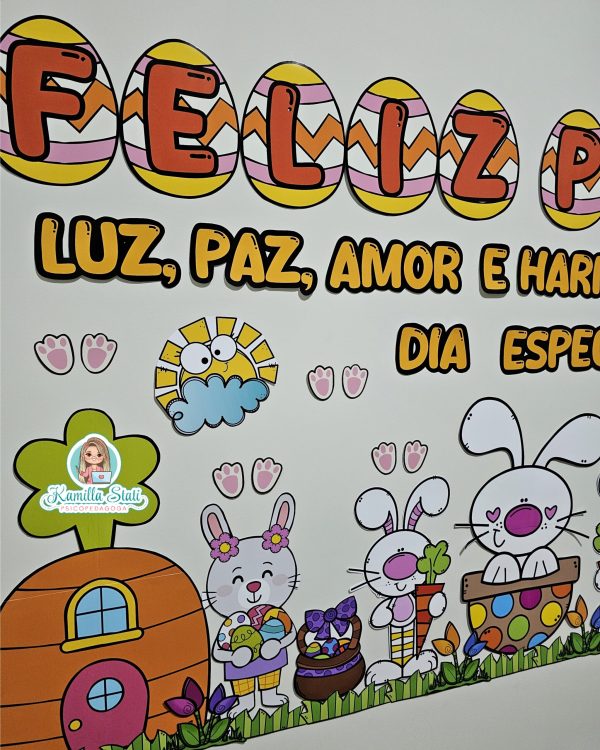 Painel dia da Páscoa Coelho - Imagem 4