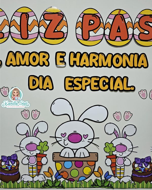 Painel dia da Páscoa Coelho - Imagem 5
