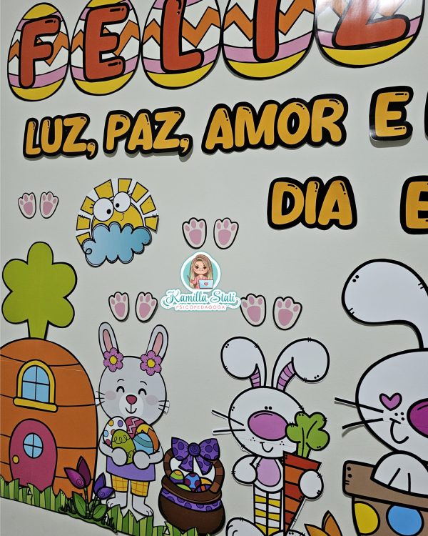 Painel dia da Páscoa Coelho - Imagem 6