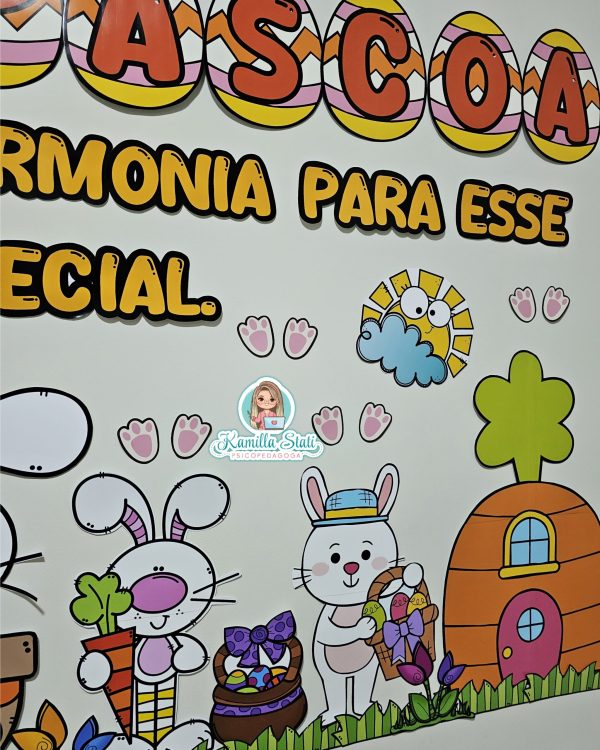 Painel dia da Páscoa Coelho - Imagem 7