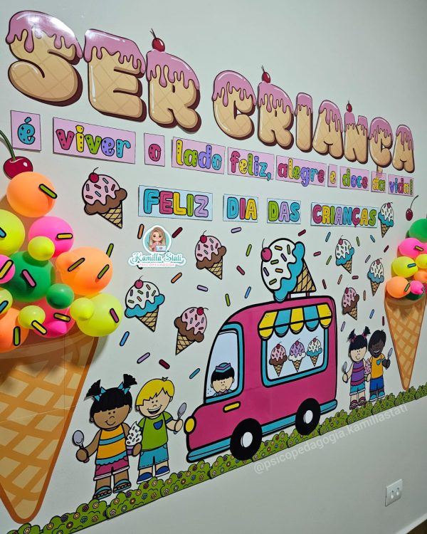 Painel dia das crianças sorvete