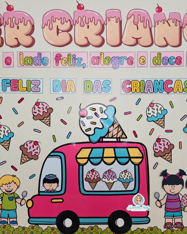 Painel dia das crianças sorvete - Imagem 3