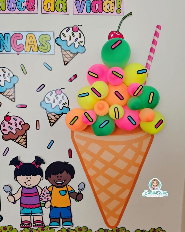 Painel dia das crianças sorvete - Imagem 5