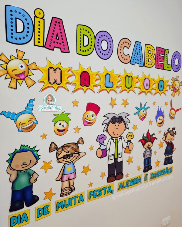 Painel dia do cabelo maluco