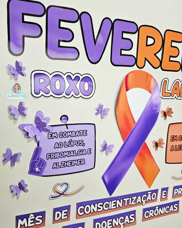 Painel fevereiro roxo e laranja - Imagem 3