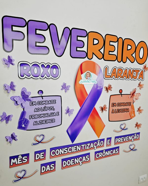 Painel fevereiro roxo e laranja - Imagem 7