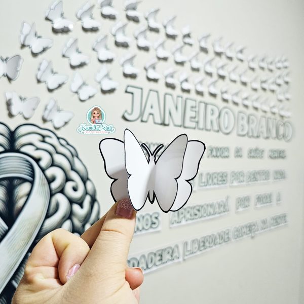 Painel janeiro branco borboletas - Imagem 2