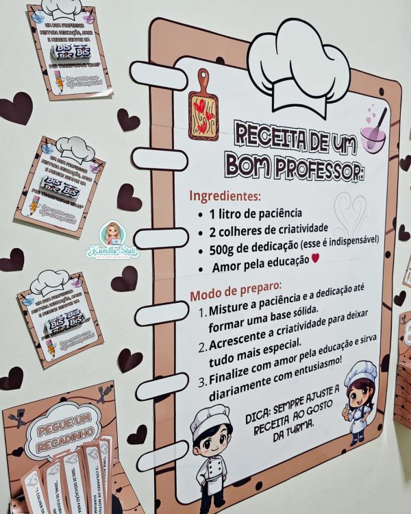 Painel + kit receita de um bom professor