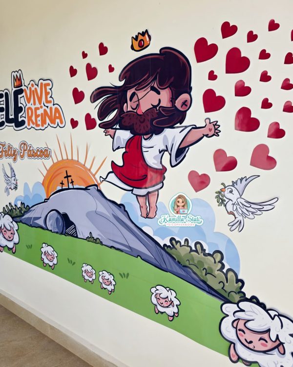 Painel Páscoa Cristã Ele Vive - Imagem 2