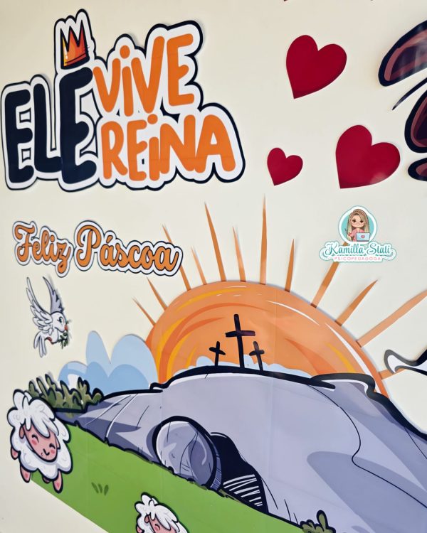 Painel Páscoa Cristã Ele Vive - Imagem 5