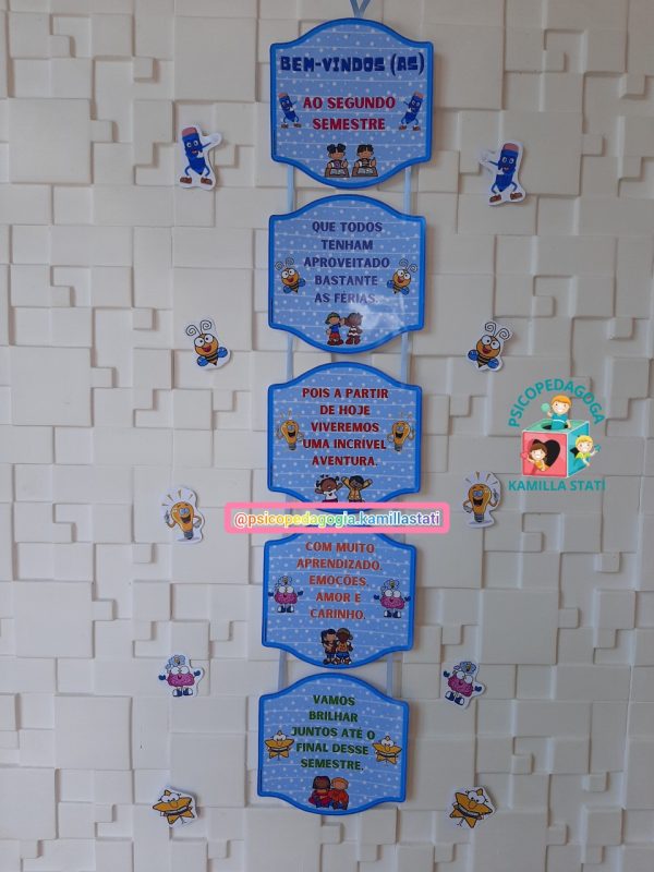 Placa de porta: bem vindos ao segundo semestre
