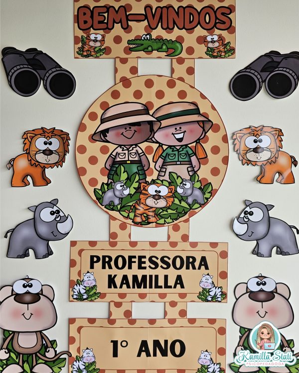 Placa de porta bem-vindos: safari