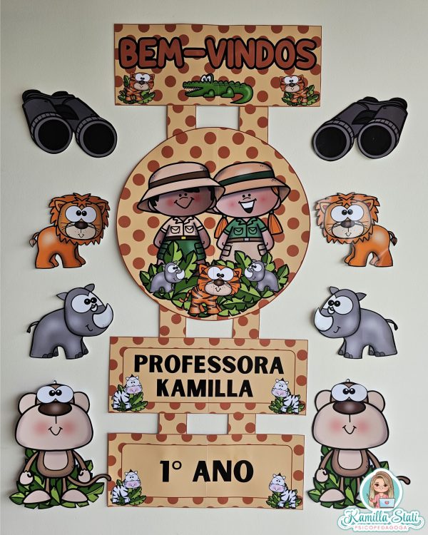 Placa de porta bem-vindos: safari - Imagem 2