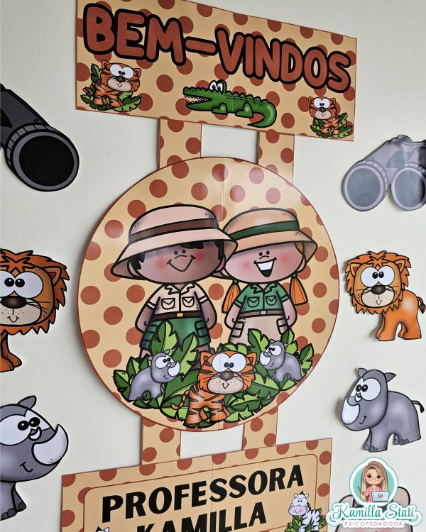 Placa de porta bem-vindos: safari - Imagem 3