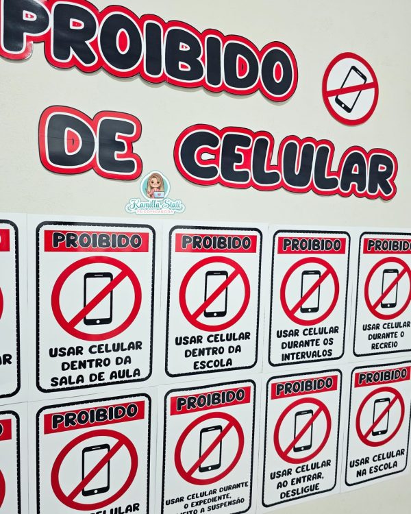 Placas proibido uso de celular nas escolas - Imagem 2
