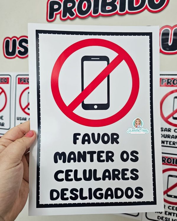 Placas proibido uso de celular nas escolas - Imagem 3