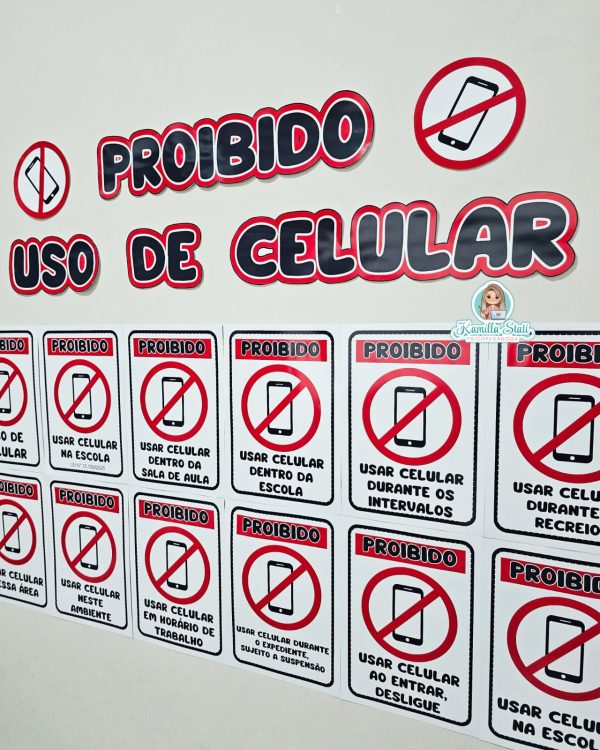Placas proibido uso de celular nas escolas - Imagem 5