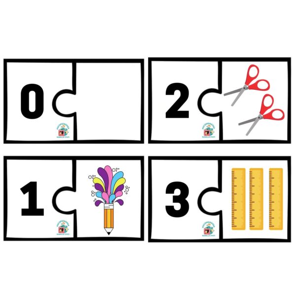Quebra-cabeça: material escolar