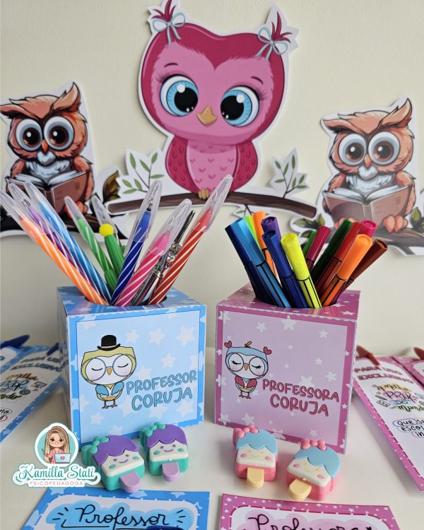 Kit coruja volta às aula para professores