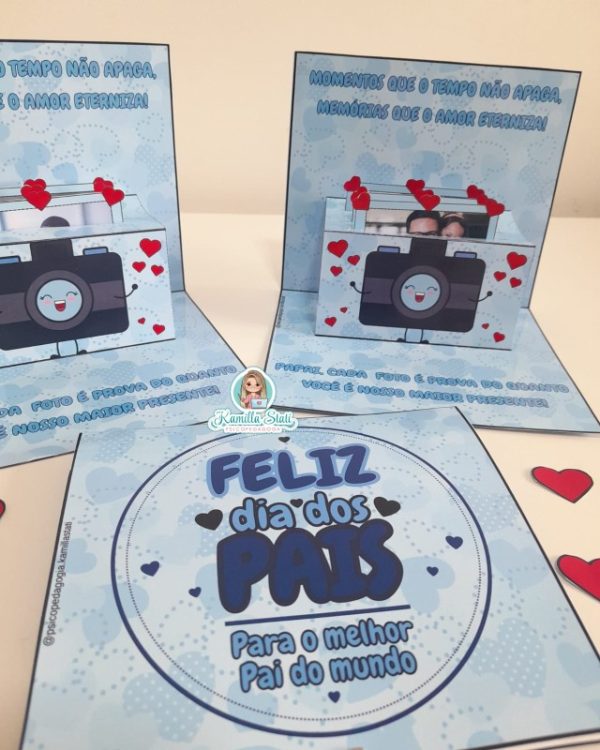 Cartão 3D memórias para fotos  dia dos pais - Imagem 3