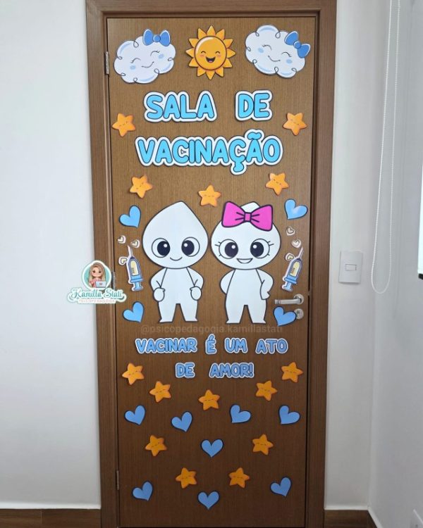 Decoração de porta sala de vacinação - Imagem 2