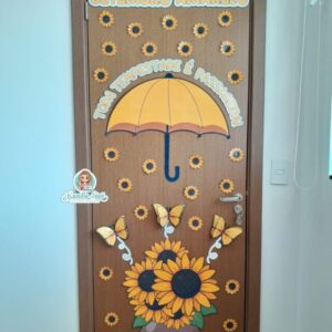 Decoração de porta: setembro amarelo girassol