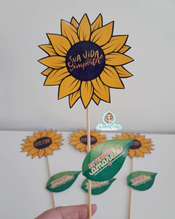 Lembrancinha Setembro Amarelo: girassol - Imagem 4