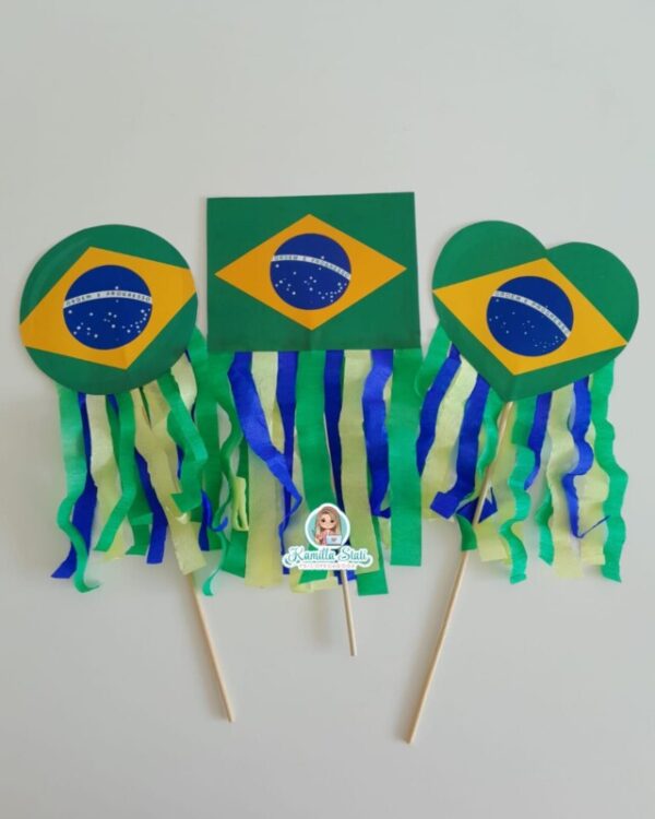 Palitoche bandeira do Brasil com crepom