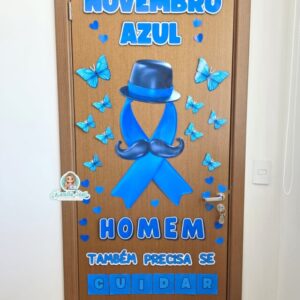Decoração de porta Novembro Azul