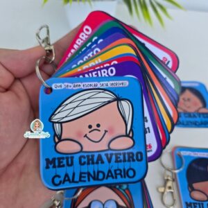 Chaveiro calendário 2026 rostinhos