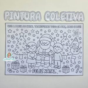 Pintura coletiva Natal Papai Noel