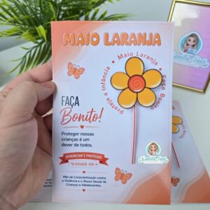 Cartão para pirulito Maio Laranja
