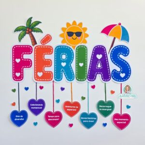 Painel de férias: corações
